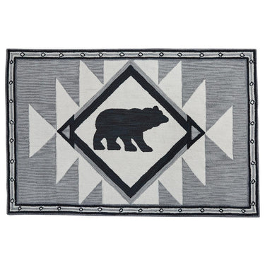 Tribal Hooked Rug 4' x 6' Black, Gray Park Designs - The Fox Decor